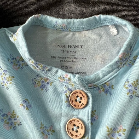 Posh Peanut Grace Cap Sleeve Twirl Bodysuit Size 12-18 Months - Picture 2 of 4